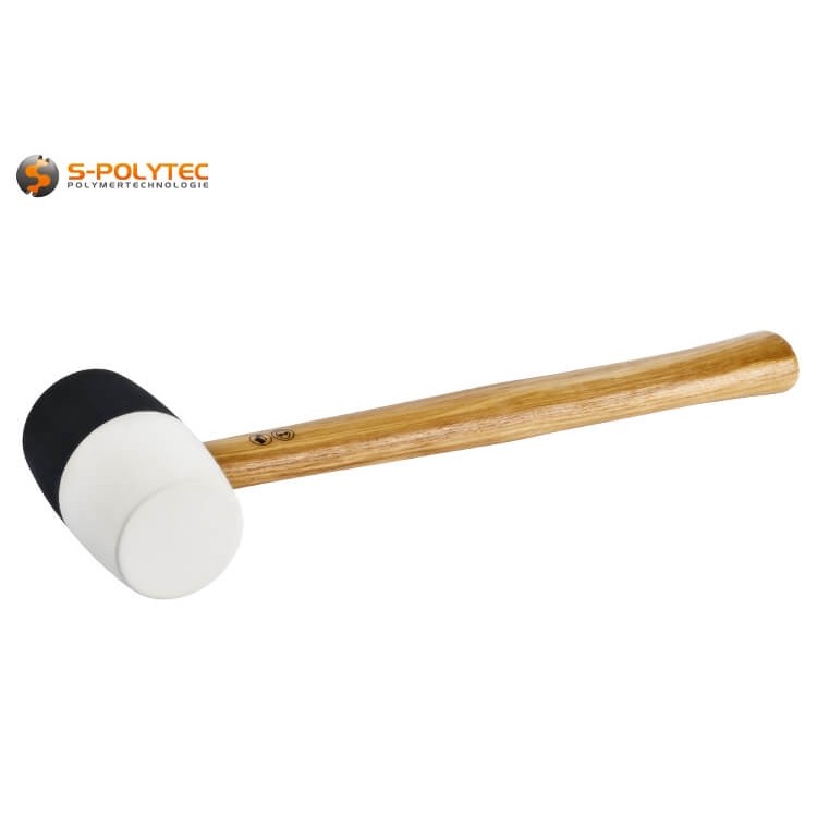 The rubber mallet offers maximum flexibility thanks to its black and white sides