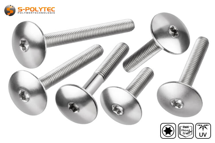 M5 Balcony Bolt made of stainless steel for cap nuts or threaded sleeves in bright finish without head painting