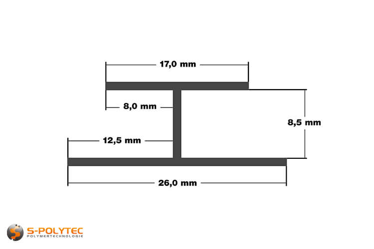 Data of the 6mm aluminium H-profile