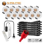 S-Polylight outdoor mini LED spotlights in a SmartHome set with 4, 6, 8, 10 or 12 spotlights are supplied with a WiFi controller