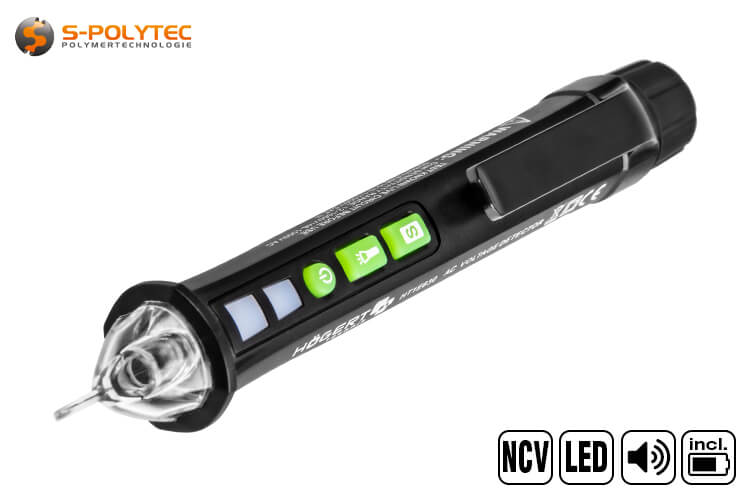 Thanks to the integrated torch, the line detector is also suitable for rooms and corners without a light source