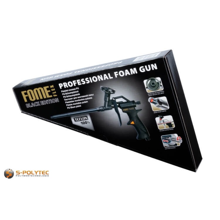 The foam gun Black Edition by FOME Flex is suitable for all 1K-PU foams and 2K-PU foams