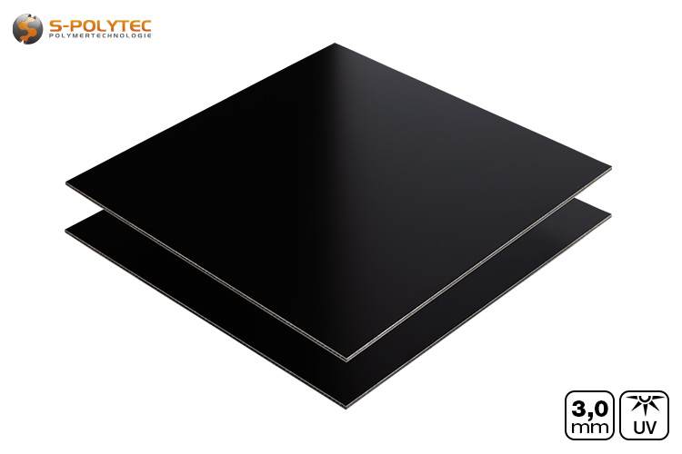 Aluminum composite panels with one-sided matt, one-sided glossy surface