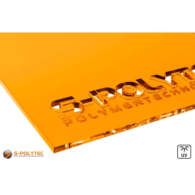 Acrylic glass orange transparent in lasercut