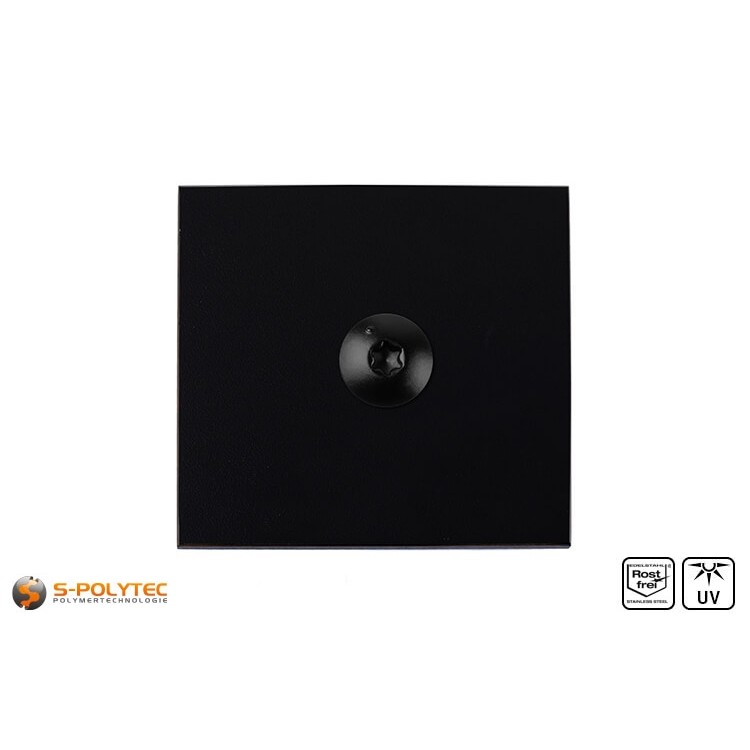 HPL screw on a jet black hpl sheet