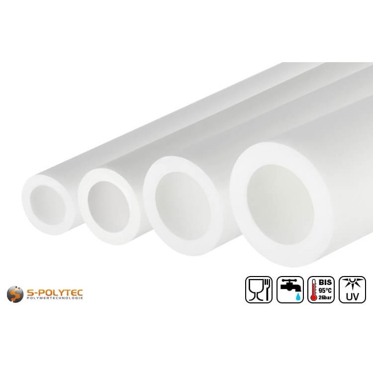 We offer the white plastic pipes made of high quality PP-R in standard length with 2000mm from one pipe