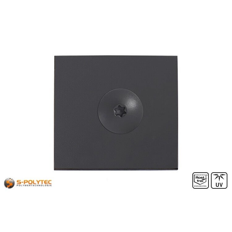 The balcony screw in anthracite with a head diameter of 16mm has a Torx drive in size T20 (ISR20)