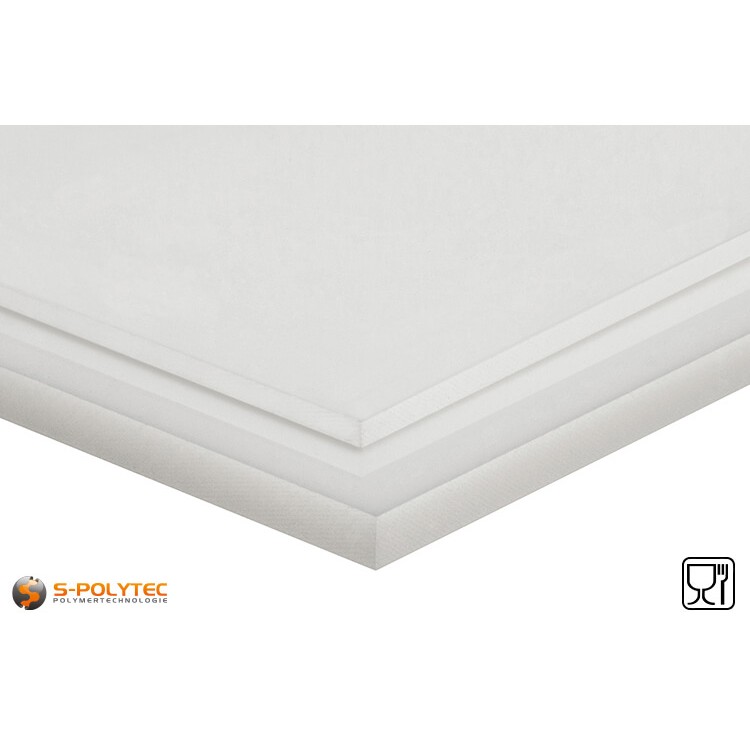 Polypropylene sheets (PP-H) natural as standard size sheets 2.0 x 1.0 meters - detailed view