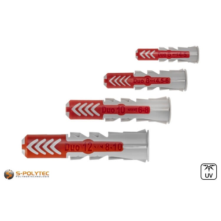 DuoPower universal plug from fischer in various sizes with increased plug depth