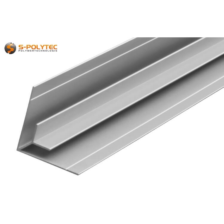 The silver-coloured aluminium corner profiles are suitable for connecting panels in internal corners