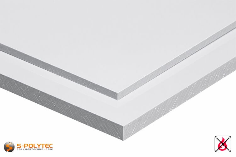 PVC sheets white hard-PVC (PVCU) from 1mm to 20mm thickness - detailes view