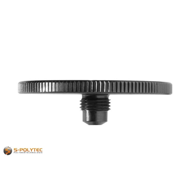 The special gauge mouthpiece ALU16 can be used with all common riveting tongs thanks to its M10 threaded receptacle