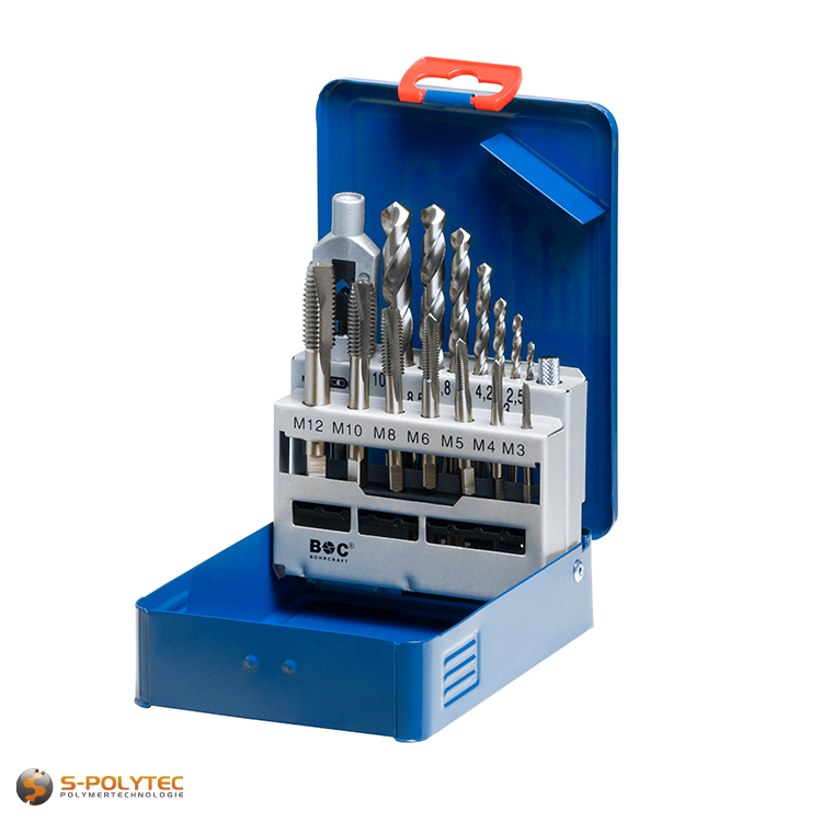 HSS-G single-cut tap set 15 pcs. in industrial case