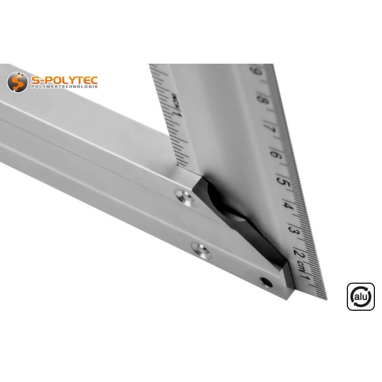The flat angles with stop have an exact angle of 90 degrees for precise marking