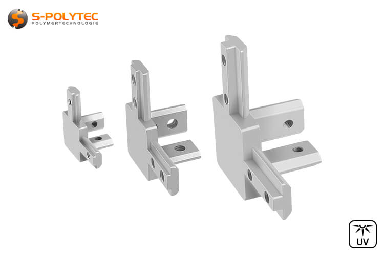 Our 3-way profile connectors for connecting three construction profiles at a right angle