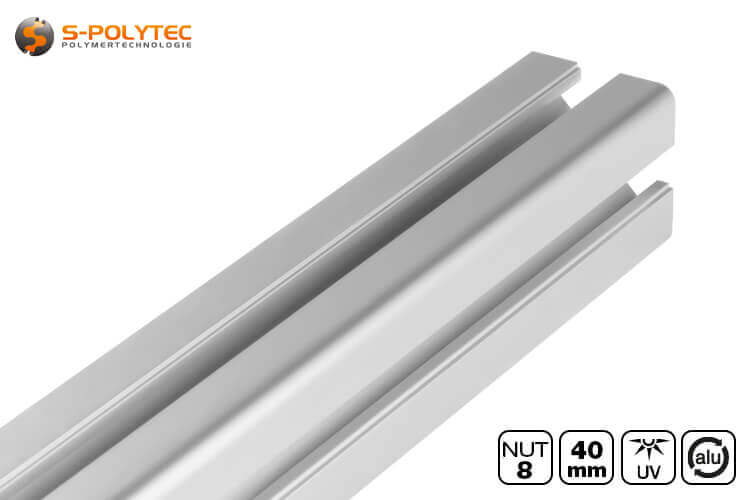We offer the 40mm mounting profiles with 4 open slots, each 8mm wide, cut to size