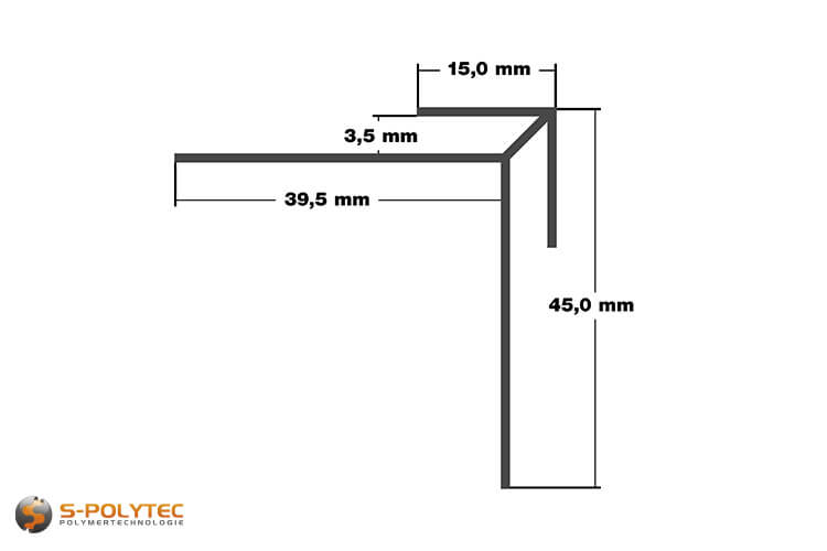 The corner profiles are made of anodised aluminium for optimum corrosion resistance