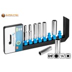 Buy matching 1/4" Hexagon socket spanner set (8-piece, long, metric) directly with it
