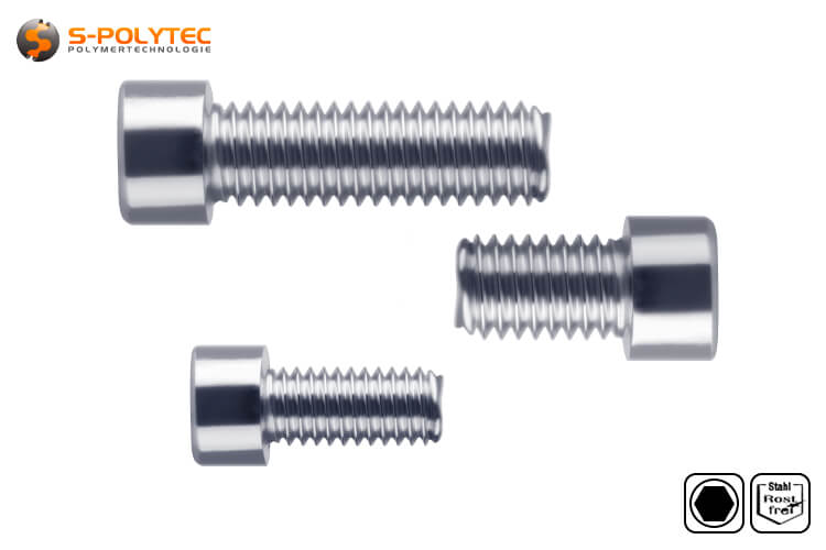 The stainless steel screws with cylinder head are available in different thread sizes and thread lengths