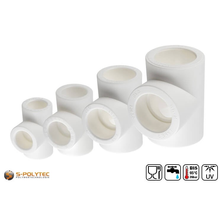 Fittings for the Aqua-Plus PP-R piping system in white
