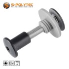 Balcony screw set with threaded sleeve in anthracite grey (RAL 7016) in various sizes made of stainless steel