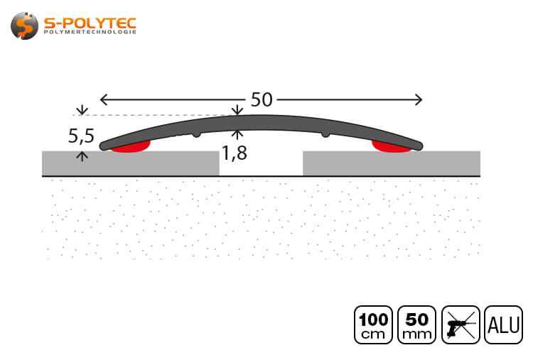 The double-sided adhesive surface adheres extremely well to all common indoor floor coverings