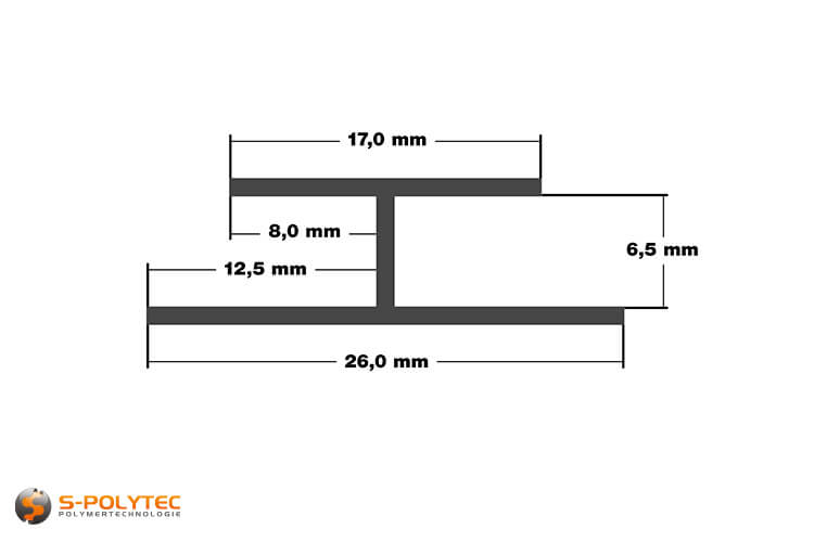 Data of the 6mm aluminium H-profile