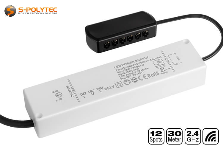 The hub for smart control of LED lighting can control up to 12 LED spotlights simultaneously