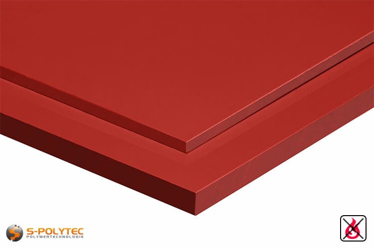 PVC sheets red 2,0 x 1,0 Meter buy online now SPolytec