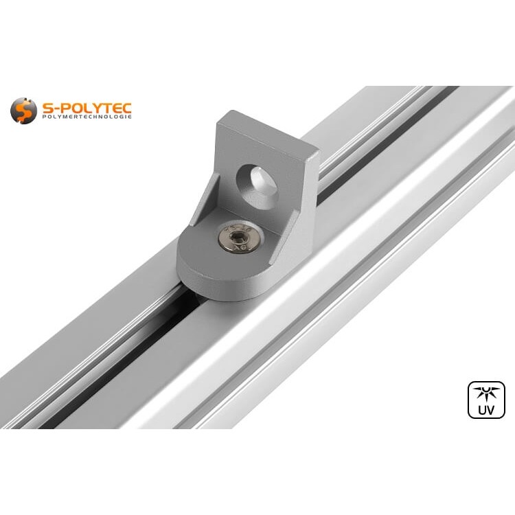 When mounting with sliding nuts, the 90° mounting brackets can also be attached to existing structures