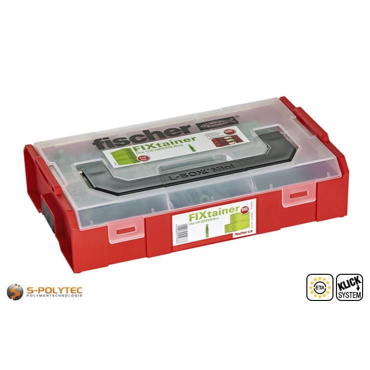 fischer FIXtainer UX-Green plug box - The plug assortment with 210 plugs in 6mm, 8mm and 10mm diameter
