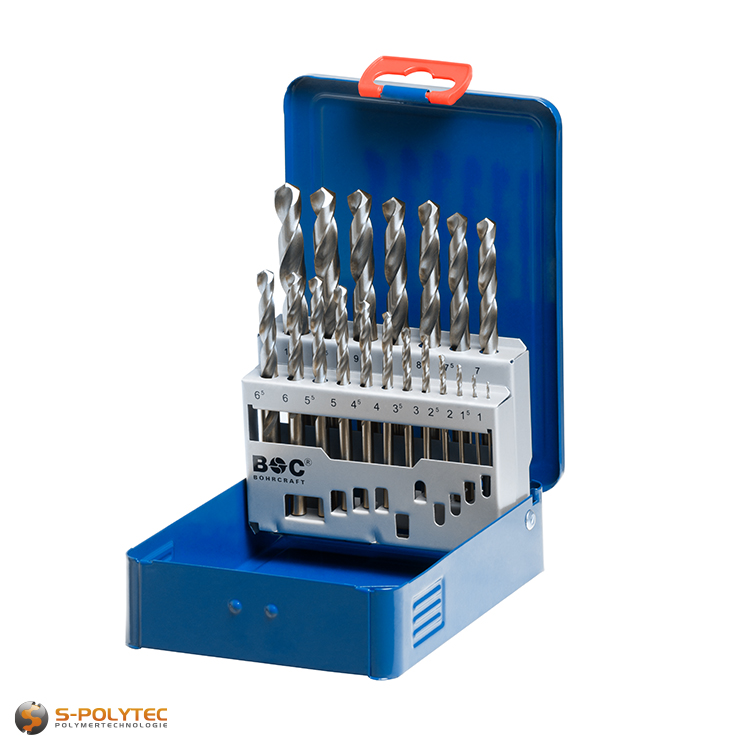 High quality twist drill bit set DIN 338 HSS-G in Ø 1,0mm - 10,0mm for plastic plates and metal