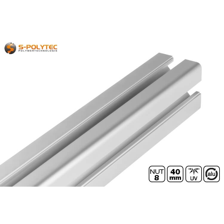 We offer the 40mm mounting profiles with 4 open slots, each 8mm wide, cut to size