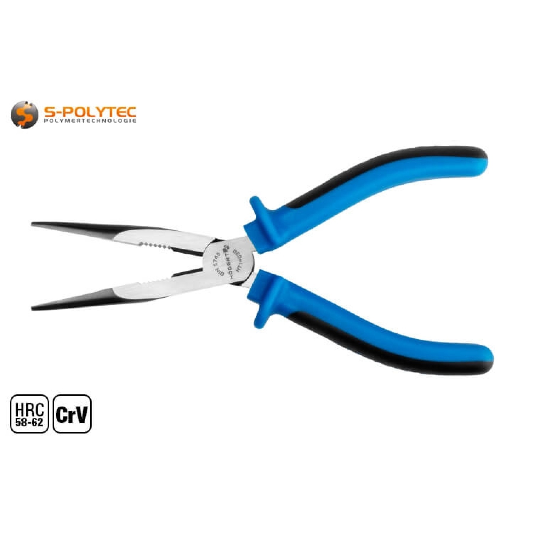 The high-quality flat nose pliers with straight tip are available in 160mm or 200mm overall length