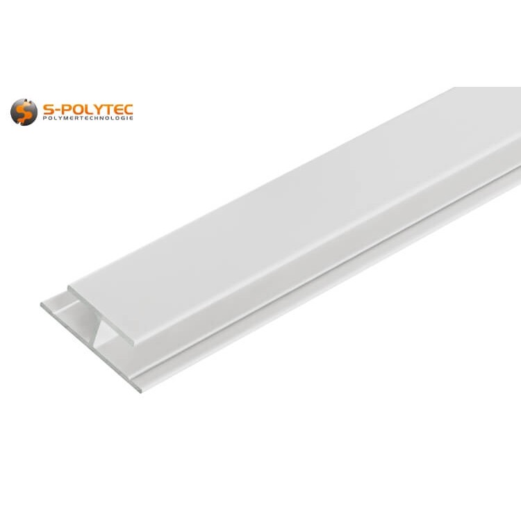 The H-profiles made of solid aluminium with white powder coating are suitable for panels with a thickness of 3mm, 6mm or 8mm