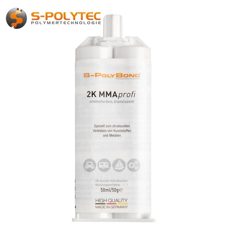 S-Polybond 2K MMAprofi 2-component MMA adhesive 50g for plastic, metal and composite materials