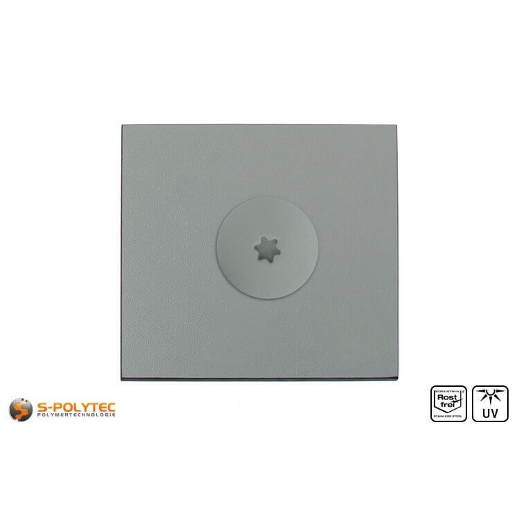 The balcony screw in dusty grey with a head diameter of 16mm has a Torx drive in size T20 (ISR20)