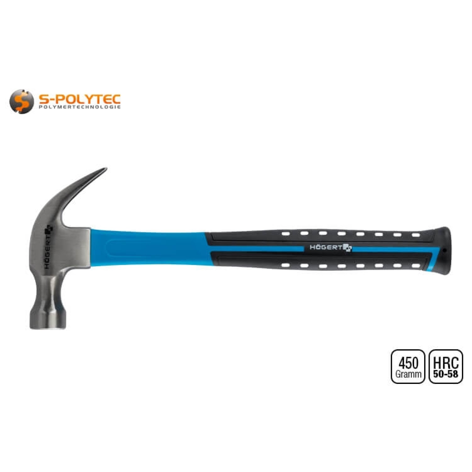 The ergonomic handle with non-slip grip is optimised for the head shape and weight
