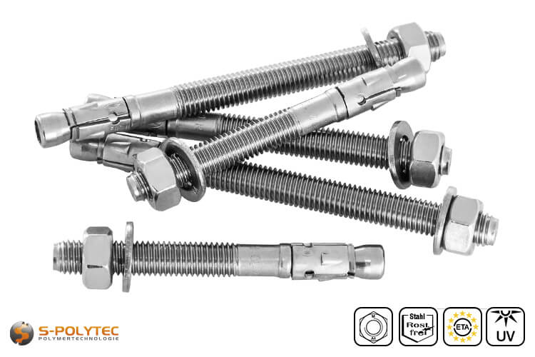 fischer Wedge anchor FAZ II with 12mm diameter made of stainless steel in various lengths
