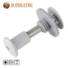 Balcony screw set with threaded sleeve in light grey (RAL 7035) in M5x25mm or M5x30mm made of stainless steel.