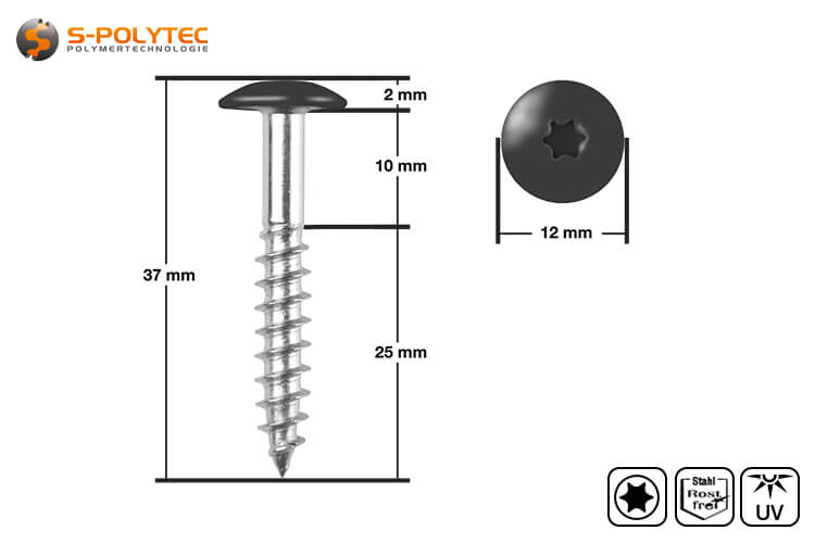 The HPL screws in Anthracite Grey with facade approval are suitable for facade cladding with Trespa® Meteon® FR