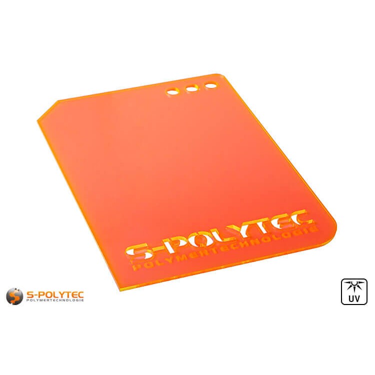 Acrylic glass orange fluorescent (Lasercut)