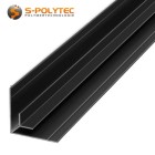 The anthracite grey corner profiles made of solid aluminium are suitable for panel connection with 3mm, 6mm or 8mm thickness in inside corners