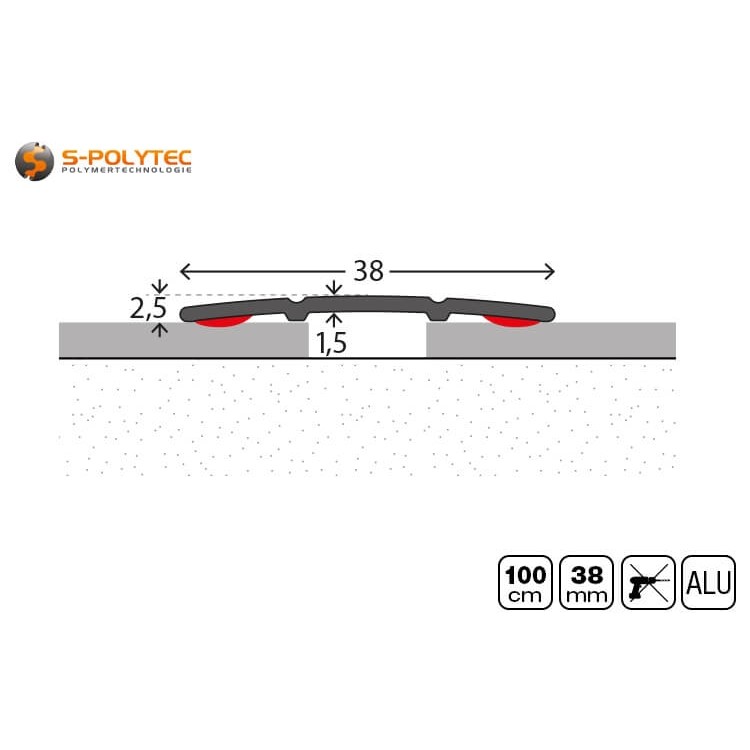 The attractive surfaces of the 38mm profiles are protected during transportation by robust shrink packaging