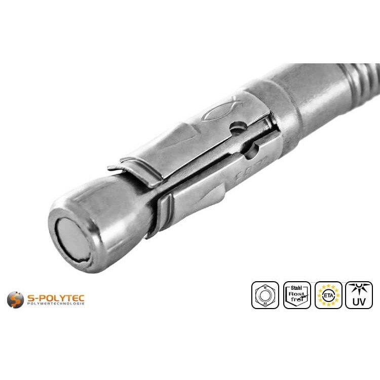 Version with washer and nut made of high-quality A4 stainless steel