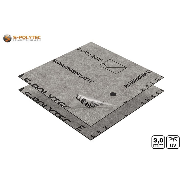 The surface of the aluminium sandwich panels in concrete effect is provided with protective film