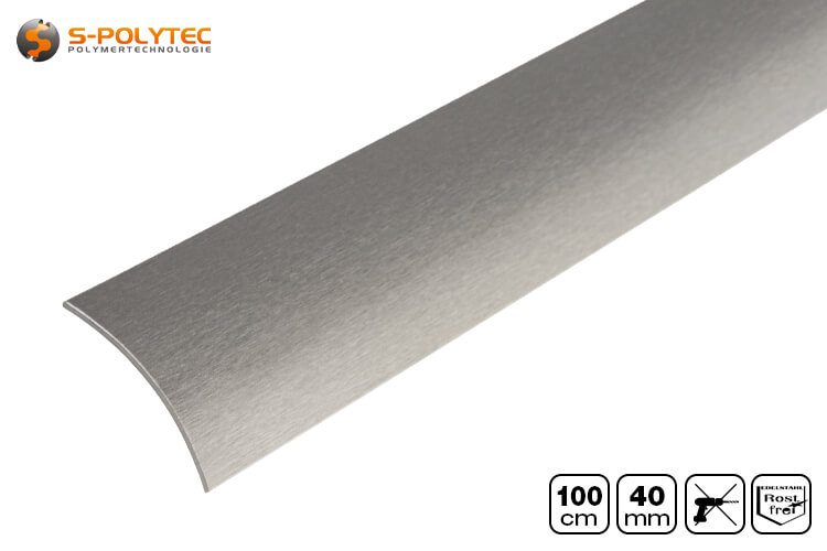 The stainless steel floor profiles are completely rustproof and have an attractive brushed surface