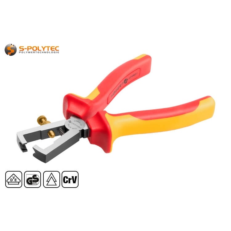 The VDE wire stripper is insulated up to 1000V AC voltage to protect against electrical hazards