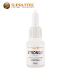 Instant adhesive S-Polybond STRONGfix for gap-filling bonding within seconds in the 20g dosing bottle