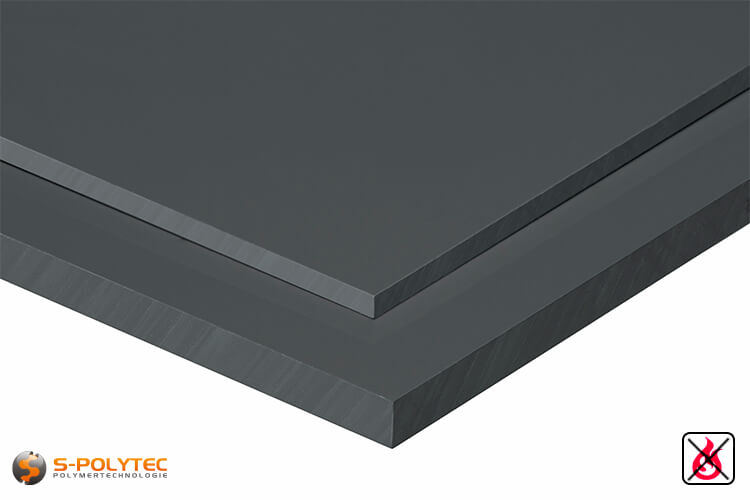 PVC Sheets gray hard PVC (PVCU) from 2mm to 15mm thickness - detailed view